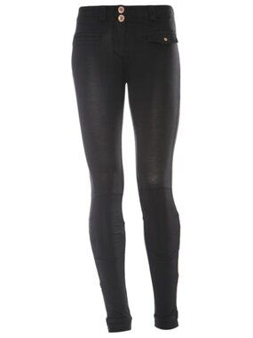 Freddy WR.UP Black Motorcycle Zip 7/8 Ankle Pants Low Rise Shaping Leggings M